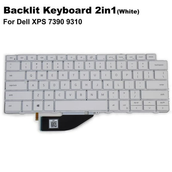 Dell XPS 13 7390/9310 2-in-1 White Backlit US QWERTY Keyboard – VKJ01