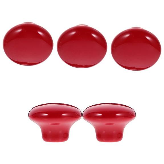 5 Pcs Single Hole Cabinet Knobs Decor Practical Knobs 3.30X3.30X2.30CM Red