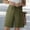 *Army Green, variant on Women's Elastic Waist Knee Length Shorts with Button,Casual Bermuda Pants Navy,Womens Plus XL
