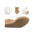 thumbnail image 2 of BLISSFUL STEP Women's Shoes Lace Platform Wedge Slingback Open Toe Buckle Sandals  White 6, 2 of 6