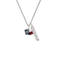 thumbnail image 2 of Delight Jewelry Silvertone Texas Flag - Ranger Silvertone Be Strong and Courageous Bar Charm Necklace, 23", 2 of 4