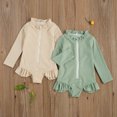 thumbnail image 2 of Toddler Baby Girls Sun Protection Long Sleeve Rush Guard One Piece Swimsuit Beachwear, 2 of 6