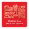 Personalized Holiday square 1.75x1.75" Square Seal Stickers - Holiday Town