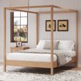 thumbnail image 1 of taoruifang King Size Canopy Bed Frame No Box Spring Needed,with Four Poster Platform Bed with Slats Support, 1 of 6