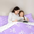 thumbnail image 5 of Feelyou Cartoon Purple Bow Kid Twin Comforter Sets, Bowknot Butterfly Bedding Set, 2-Piece, 5 of 8