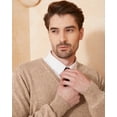 thumbnail image 5 of Kallspin Men’s Wool Blend Relaxed Fit V-Neck Long Sleeve Pullover Sweaters(Coffee, Large), 5 of 10