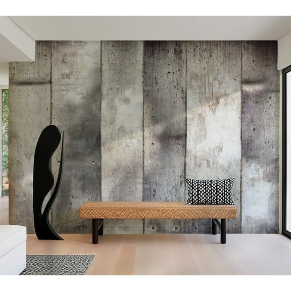 Tiptophomedecor Background & Patterns Wallpaper Wall Mural - Grey Concrete Modern Stripes