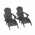 thumbnail image 4 of WestinTrends Malibu Outdoor Lounge Chair Set, 4-Pieces Adirondack Chair Set of 2 with Ottoman, All Weather Poly Lumber Patio Lawn Folding Chair for Outside Pool Beach, Gray, 4 of 13
