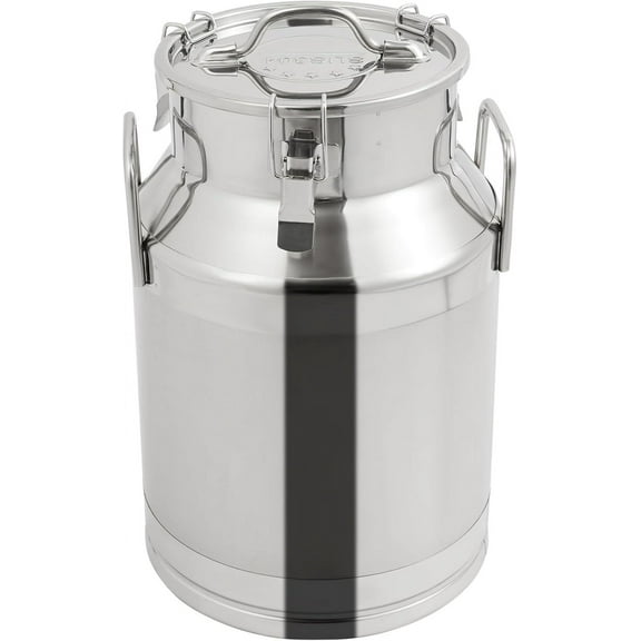 304 Stainless Steel Sealed Bucket,7.4Gal Stainless Steel Milk Bucket with Lid and Locking Clamp,Metal Bucket Wine Pail Milk Can Tote Jug,for Milk,Honey, Oil