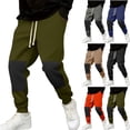thumbnail image 6 of Yyuenw Sweatpants for Men Elastic Waist Drawstring Casual Athletic Jogger Pants Colorblock Closed Bottom Trousers Fashion Workout Gym with Pocket, 6 of 6