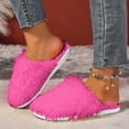 thumbnail image 2 of Juosiy Women's Faux Furry Slippers Flat Cute Fluffy Bedroom Indoor Outdoor Long Hair Slip on Slide Shoes, 2 of 9