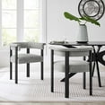 thumbnail image 2 of Side Dining Chair, Set of 2, Grey Gray, Fabric, Kitchen Cafe Bistro Hospitality Restaurant, Modern Contemporary HB36860, 2 of 11