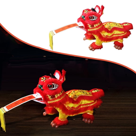 Hand Puppet with Strings and Rod Asian Figurine Puppet Portable Crafts for Parties Children Spring Festival Gifts,Red