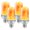 4 Pack - Yellow, variant on Aizhiweng LED Flame Effect Light Bulbs 5watts A19 Decorative E26 Flickering Fire Lamps, 2-Pack Green
