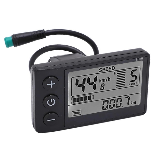 S866 Electric Bike LCD Display Meter 24V 36V 48V Electric Bicycle Control Panel with Waterproof Plug