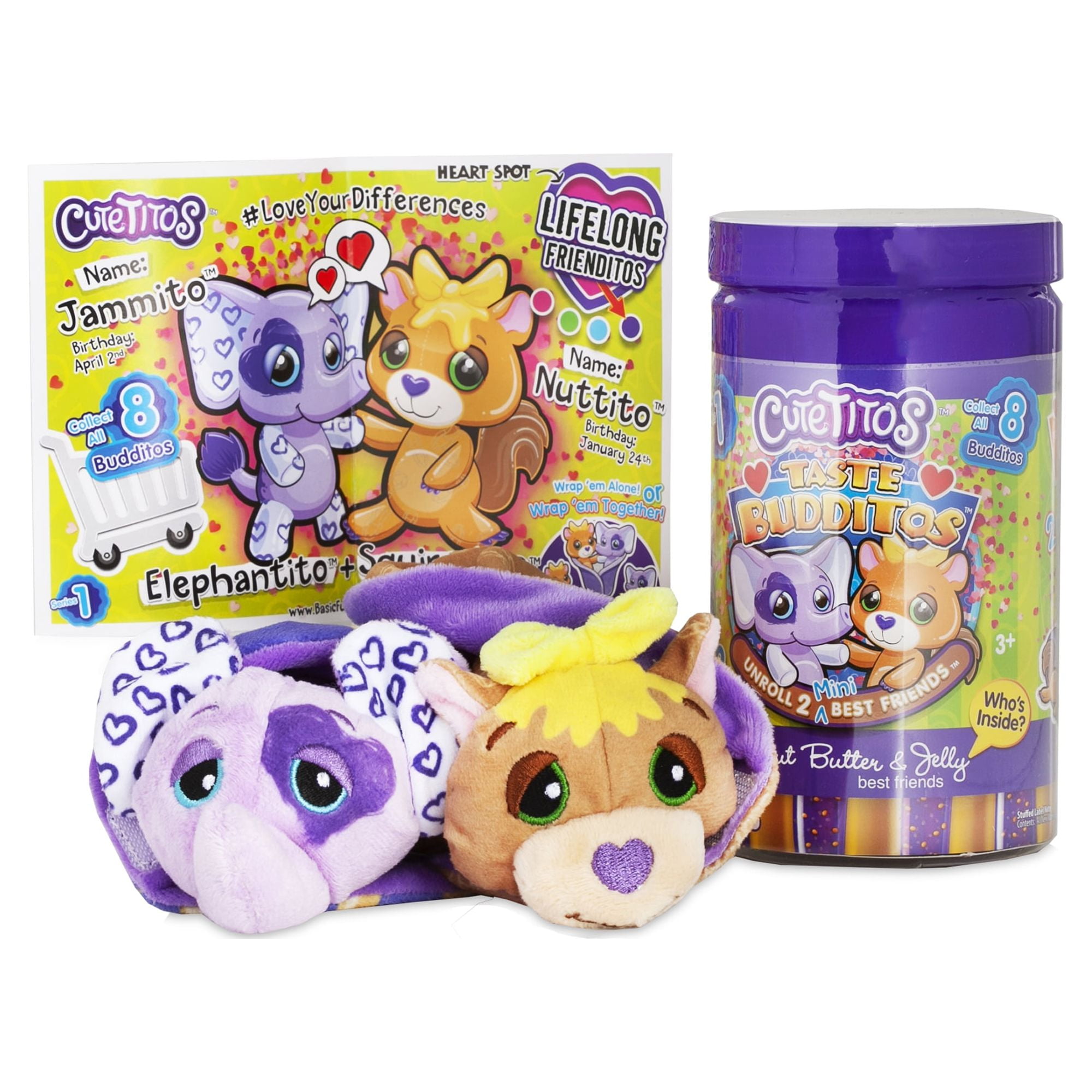 Cutetitos Taste Budditos - 2 Collectible Plush Mini Animals - Series 1 - Styles may vary
