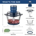 thumbnail image 2 of Procesador de alimentos La Reveuse, 300 W, 1.7 L, cuenco de vidrio, 4 cuchillas, azul, 2 of 9