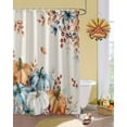 thumbnail image 2 of Fall Pumpkins Shower Curtain Set ，Waterproof Fabric Shower Curtains Thanksgiving Orange Blue Watercolor Eucalyptus Leaves Linen Shower Curtains for Bathroom,Bathroom Decor 54x"78", 2 of 7