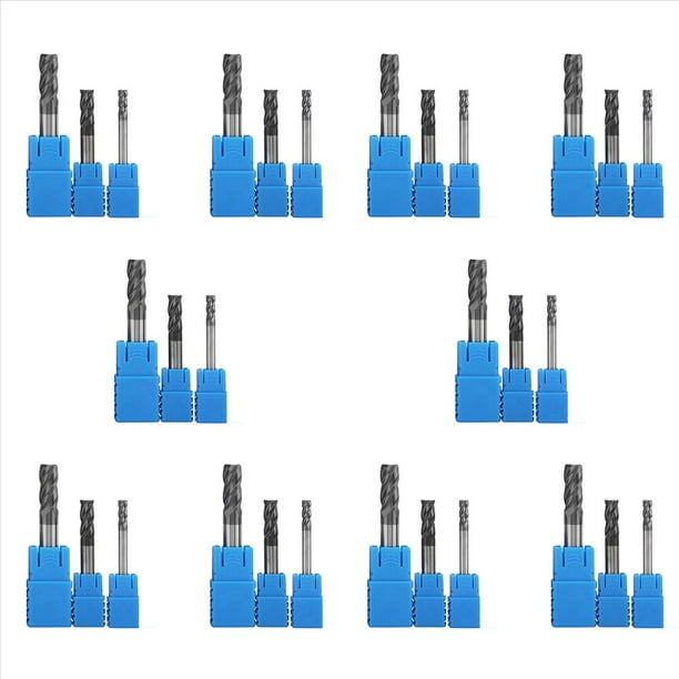 30 Piezas 4 6 8 mm Fresas de Carburo Fresas de 4 Flautas Juego de Herramientas de Fresas Kit de Herramientas de Fresas de Carburo CNC Fresas de Fresas en Espiral
