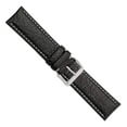 thumbnail image 4 of 24mm Black Sport Leather White Stitch Silver-tone Buckle Watch Band, 4 of 5