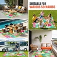 thumbnail image 3 of Pink Flamingo Outdoor Rug for Patio/Deck/Porch, Non-Slip Large Area Rug 4 x 6 Ft, Summer Botanical Tropical Floral Indoor Outdoor Rugs Washable Area Rugs, Reversible Camping Rug Carpet Runner, 3 of 8