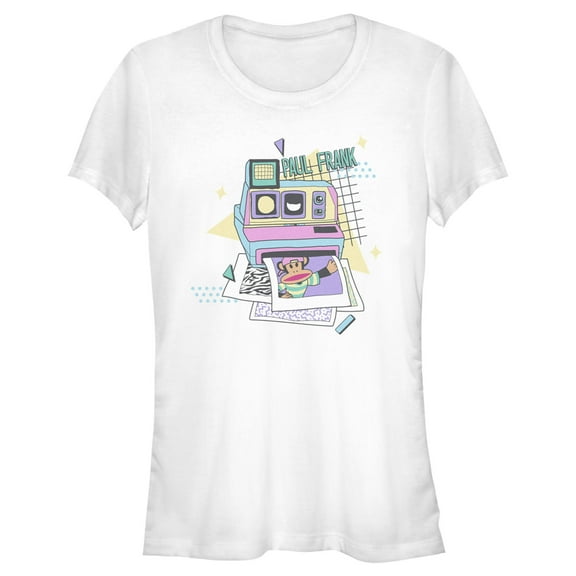 Junior's Paul Frank Julius Retro Photo  Graphic Tee White Medium
