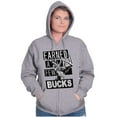 thumbnail image 4 of Hunter Funny Earned a Few Bucks Zip Up Hoodie Men's Women's Brisco Brands S, 4 of 6