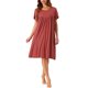 thumbnail image 1 of INSPIRAR CHIC Camisones de Mujer Ropa de Dormir de Algodón Camisa de Dormir Suelta de Manga Corta Camisón Acogedor XL Rojo Ladrillo, 1 of 6