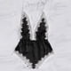 thumbnail image 4 of Lencería sexy Mujer Ropa interior con cuello en V profundo Body de malla de encaje para niña, Negro, L Methold XX000171-10, 4 of 7