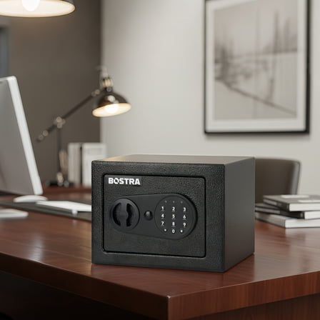 ROLOWAY Heavy-Duty Fireproof Security Safe Box with Digital Keypad & Key Lock, Heat-Resistant Bag for Home Office - Theft Protection, Compact for Valuables, Cash, Documents, Jewelry