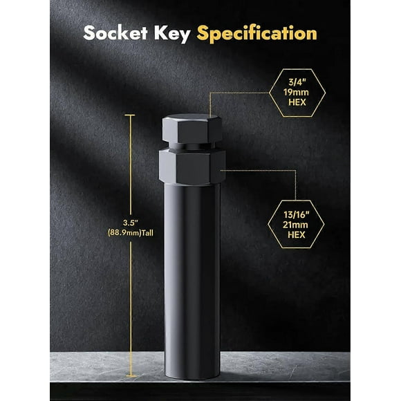 Spline Lug Nuts Tuner Socket Key Tool - 6 Point