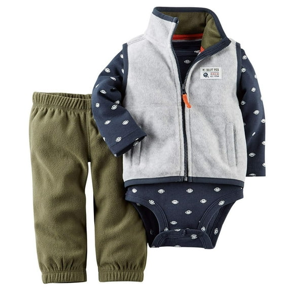 Carter's Infant Boys 3 Piece Vest Set #1 Draft Pick 3Months