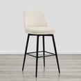 thumbnail image 6 of ReNest 30" Mid-Century Swivel Bar Stools Set of 4 for Home Bar or Kitchen Island, Upholstered Fabric, Creamy Grey, 6 of 6