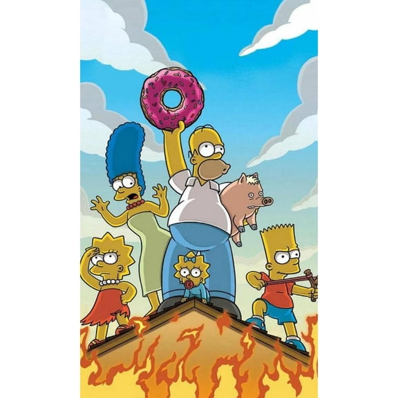 The Simpsons Diamond Painting Set (for Adults) 5D DIY Anime Diamond Art Set (for Beginners) Round Full Diamond Diamond Painting Gemstone Art Crafts (Home Wall Decoration Gift)