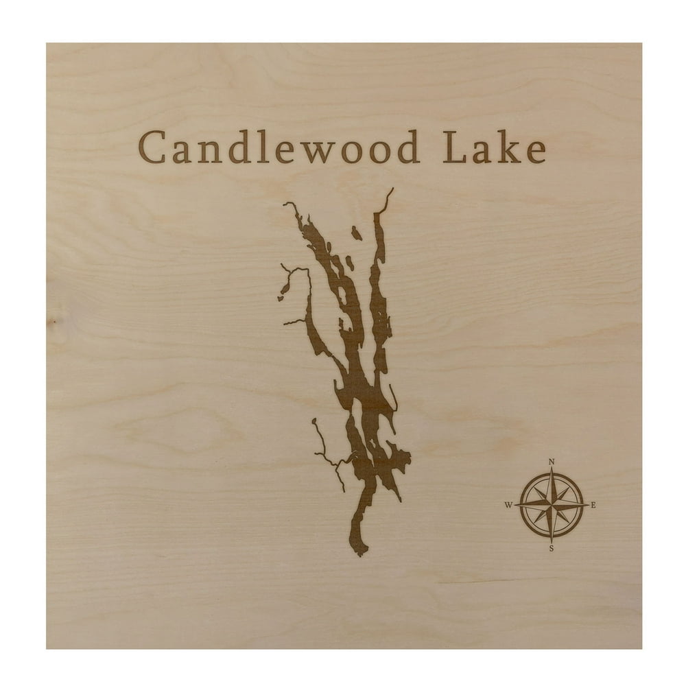 Candlewood Lake Map 12x12" Birch Wood Wall Art Office Decor Gift