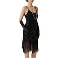 thumbnail image 4 of Women 1920s Flapper Dress Vintage Lace Embroidered Luxury Sequin Fringed Elegant Evening Party Cocktail Dresses, 4 of 6