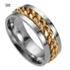 Sehao Men'S Titanium Steel Chain Rotation Ring Cross Border Ring Gold 9 Jewelry