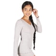 thumbnail image 6 of MeMoi Women's Pointelle Rib Knit Seamless Long Sleeve Top - Womens - Female, 6 of 6