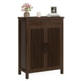 thumbnail image 6 of Fnova 5-Tier Cabinet with 1 Drawer, Side Cabinet Adjustable Shelves, Shoe Storage, Louvered Doors, Easy Assembly, for Entryway, Hallway, Living Room, Bathroom, 6 of 20