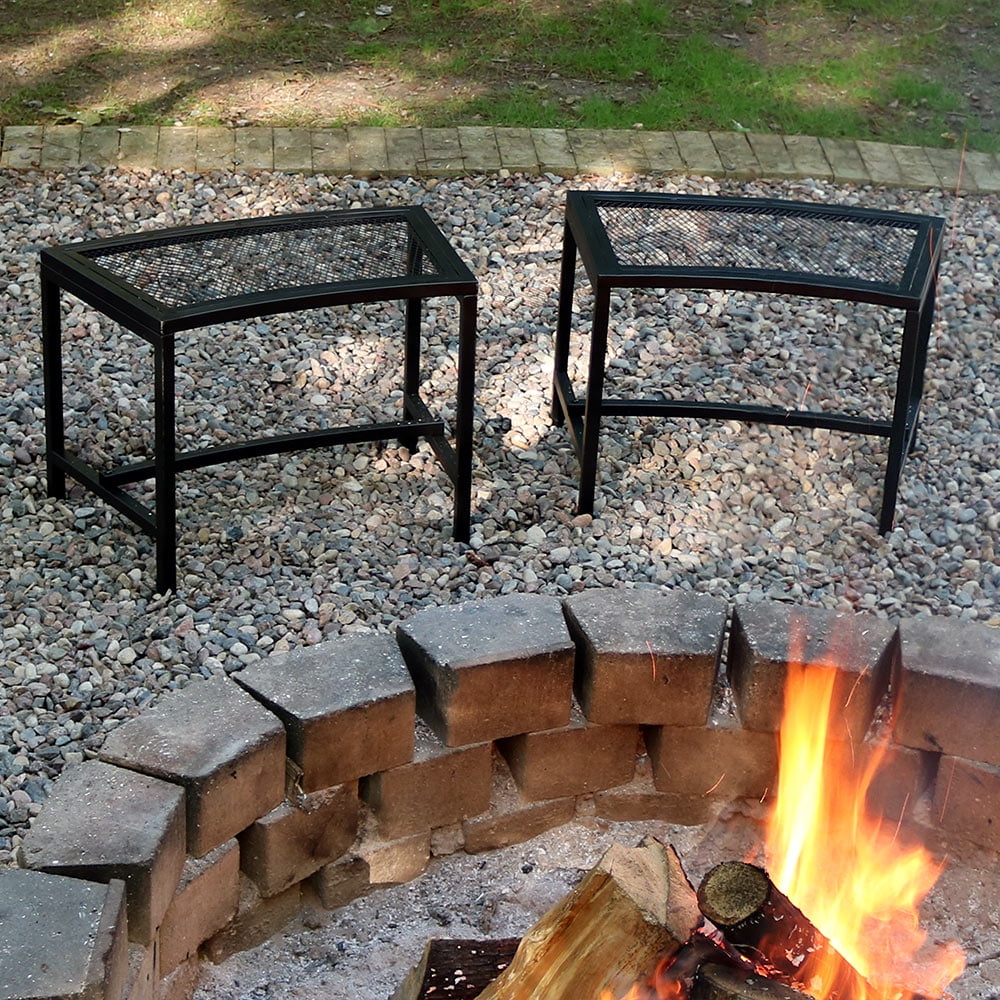 Sunnydaze Outdoor Curved Fire Pit Bench, Curved Fire Pit Bench
