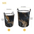 thumbnail image 3 of Marble Pattern Black Gold Laundry Hamper Medium Storage Basket/Toy Organizer/Dirty Clothes Bucket, 3 of 5