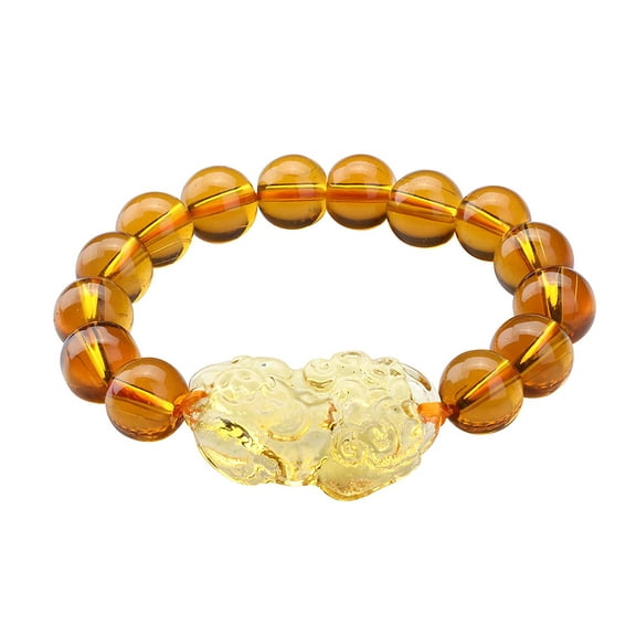 Feng Shui Pi Xiu/Pi Yao Citrine Crystal Bracelet, Attract Wealth and Good Luck (Yellow)