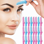 Nylea 24-Pack Eyebrow Razor Trimmer for Women Face [Extra Precision] Peach Fuzz Remover | Disposable Dermaplane Facial Hair Shaper | Dermaplaning Shaving Removal Tool - Facial Shave Shaver Blades