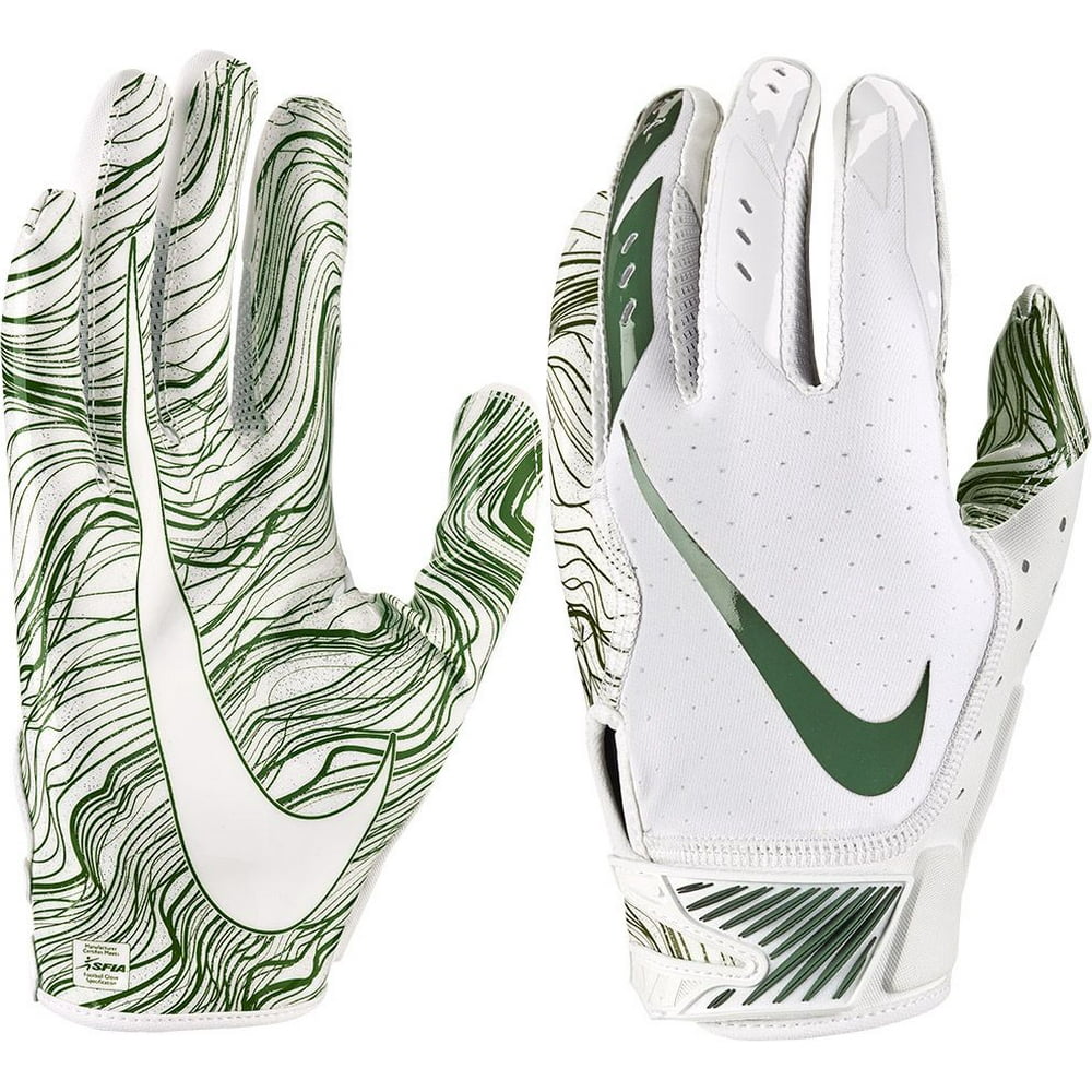 Nike Adult Vapor Jet 5.0 Receiver Gloves 2018 White/Dark Green S