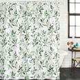 thumbnail image 2 of Sage Green Leaf Bathroom Shower Curtains with 12 Hooks Polyester Waterproof Shower Curtain for Stalls and Bathtubs Country Eucalyptus Nature Plant Branch Decorative Bathroom Curtain 36x78 Inches, 2 of 8