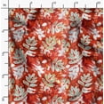 thumbnail image 2 of Soimoi Floral Print, Silk Fabric, Decor Sewing Fabric by The Yard 42 Inch Wide,Decorative Fabric for Shirts Suits Ties, Orange, 2 of 6