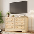 thumbnail image 4 of Spacious 6 Drawer Wood Dresser – Modern Dining Table Storage Cabinet – Decorative Boho Fronts – Versatile for Dining Room, Bedroom, Living Room, Hallway, 4 of 18