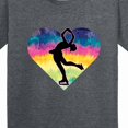 thumbnail image 4 of Inktastic Ice Skating Watercolor Heart Girls Youth T-Shirt, 4 of 5
