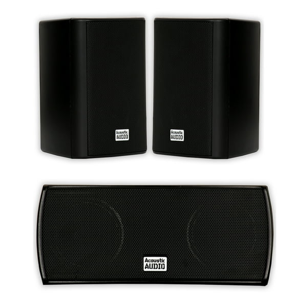 Acoustic Audio AA351B and AA32CB Mountable Indoor Speakers Home 3 Speaker Set