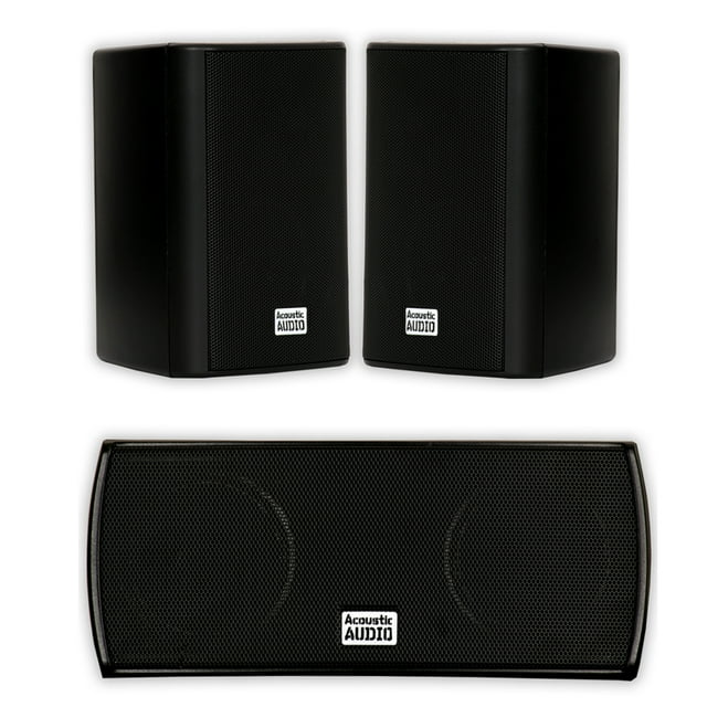 Acoustic Audio AA351B and AA32CB Mountable Indoor Speakers Home 3 Speaker Set